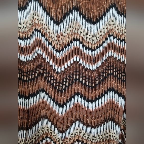 2X Wave Print Square Neck Ruffled Peasant Blouse Boho Artsy - Picture 6 of 9